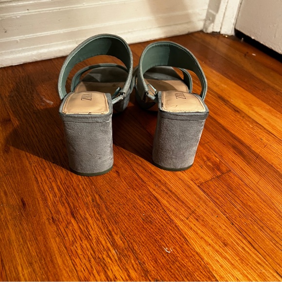 Zara blue suede block heels | chunky heels - Picture 3 of 5